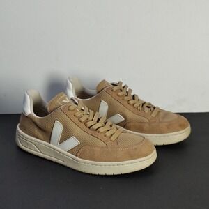 Veja V12 Sneakers Mens Size 8.5 Tan Mesh Suede Sustainable Low Top Trainers